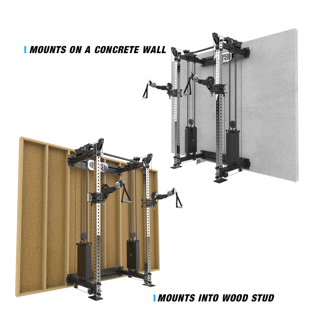 mounts on concrete wall or wood stud