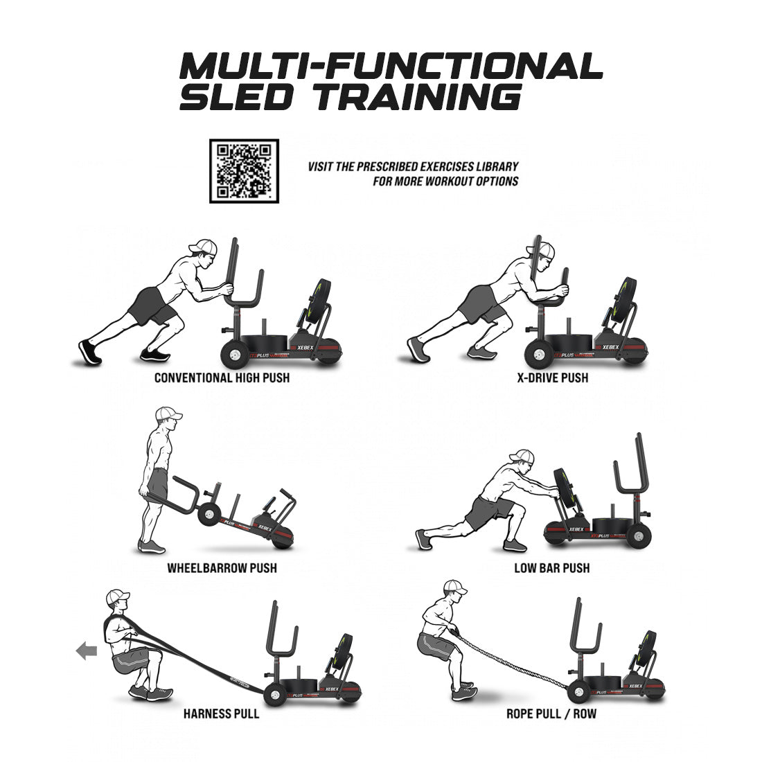 Xebex Fitness XT3 Plus V2 Sled Variety of exercise options can be found from our prescribed exercises library