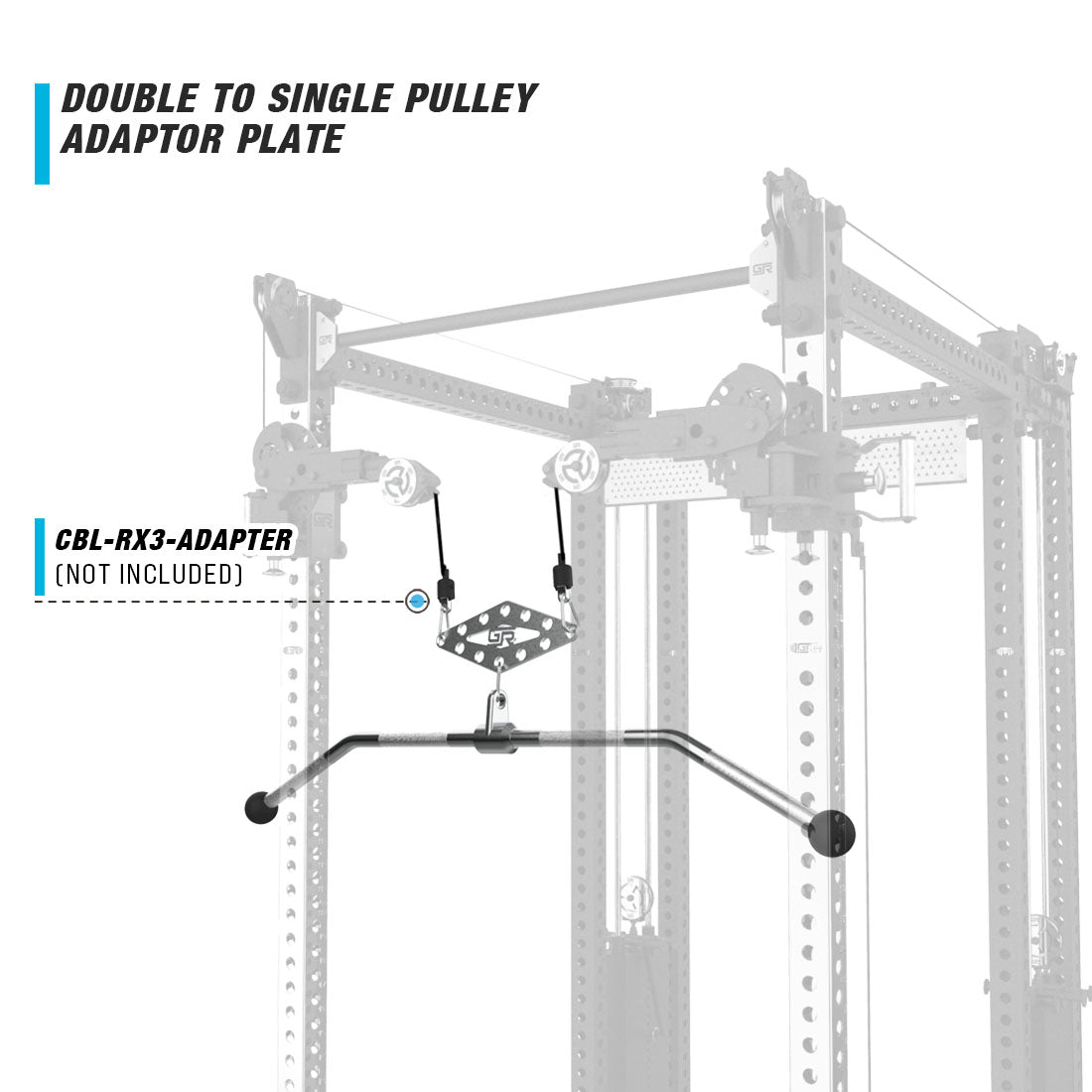 double to single pulley adaptor plate