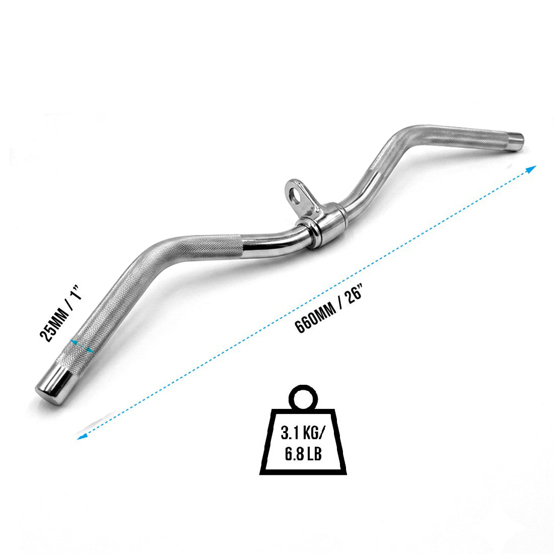 1000 26" Curl Bar Rotating Handle