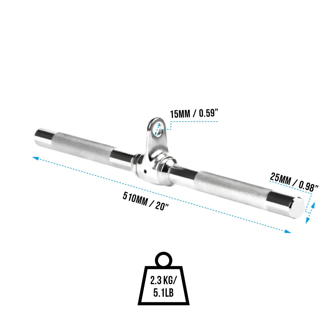 1000 20" Straight Bar Rotating Handle