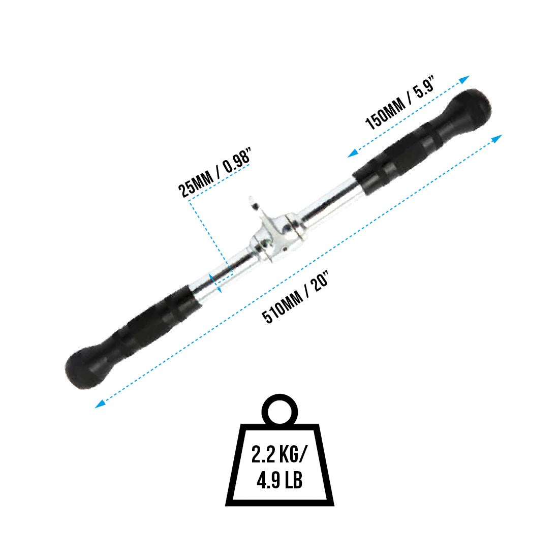 2000 20" Straight Bar Rotating Handle
