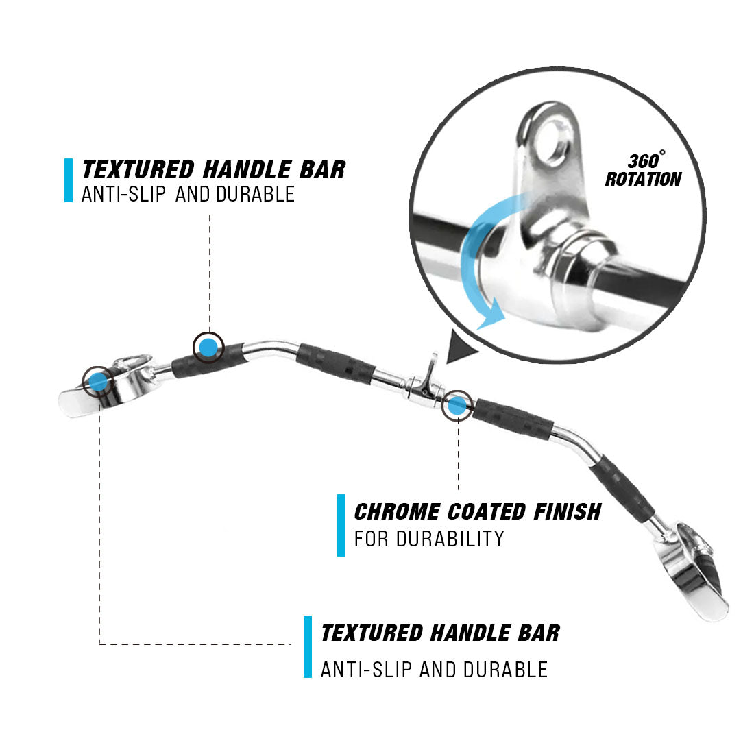 2000 38" Neutral Grip Lat Pulldown Rotating Handle