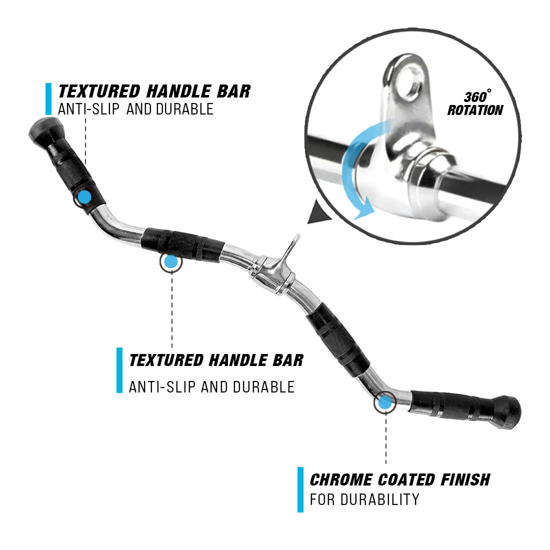 2000 28" Curl Bar Rotating Handle