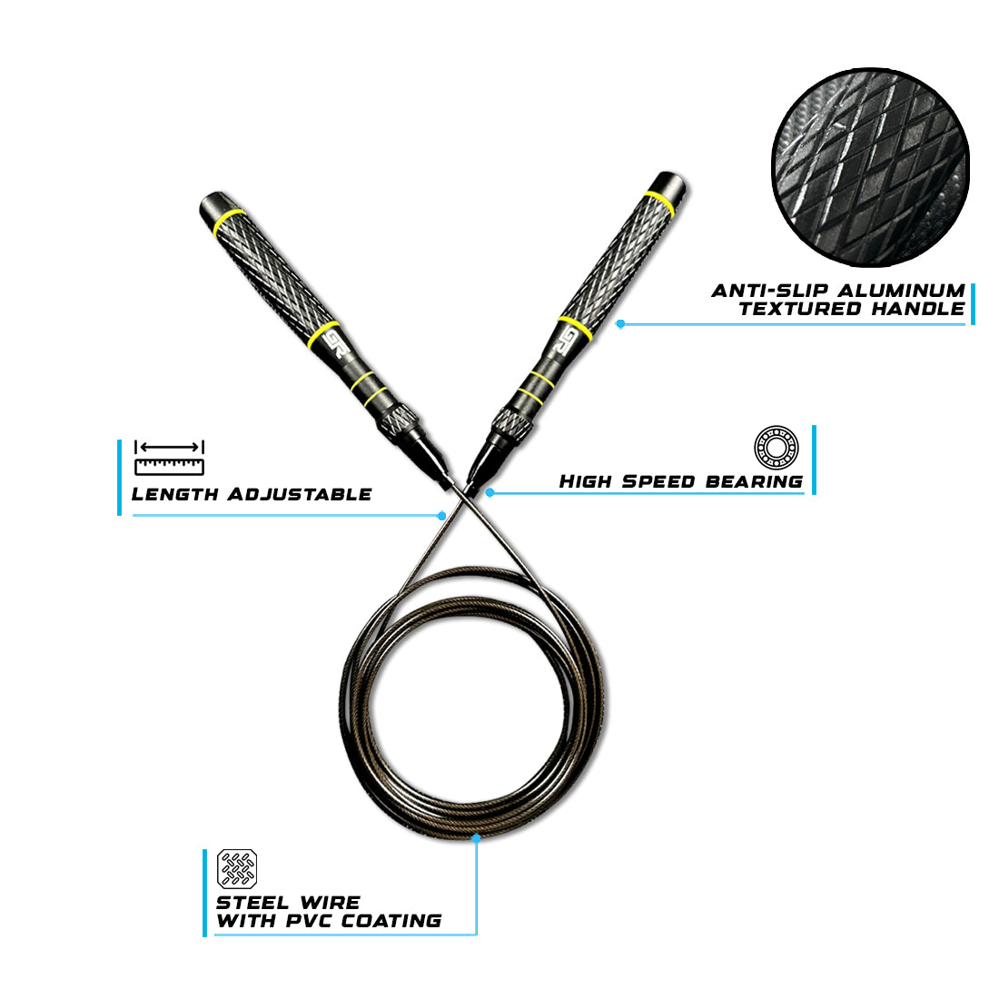 Quick Adjust QA-1 Speed Rope - SteelBlue (ROPEQA1-STEELBLUE)