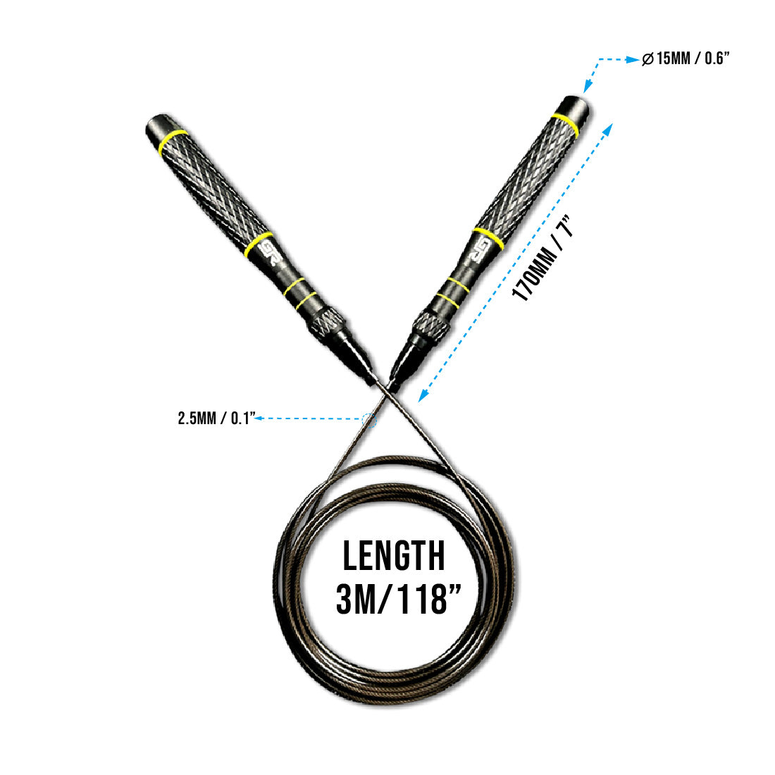 Quick Adjust QA-1 Speed Rope - Black (ROPEQA1-BLACK)