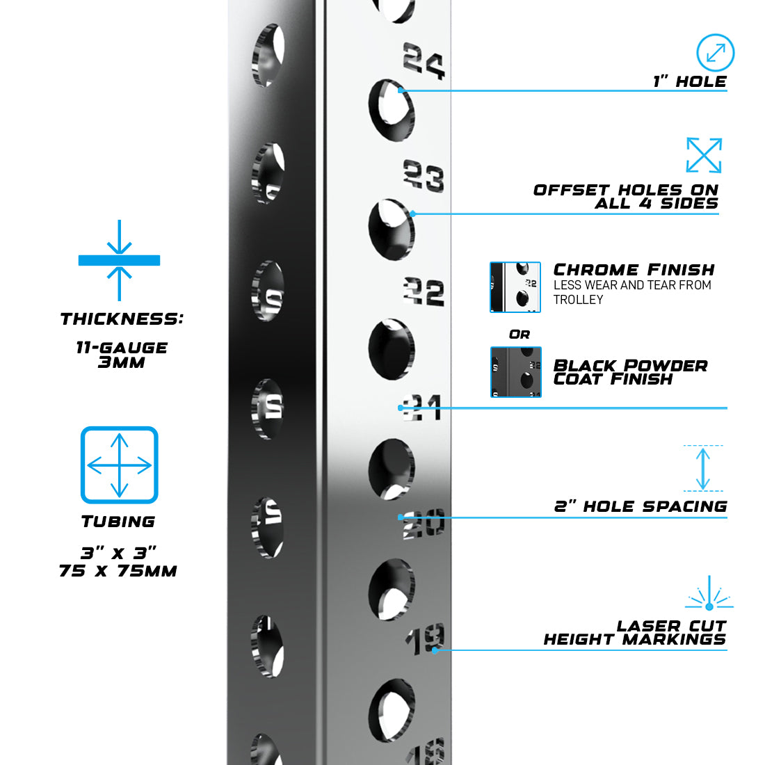 upright features