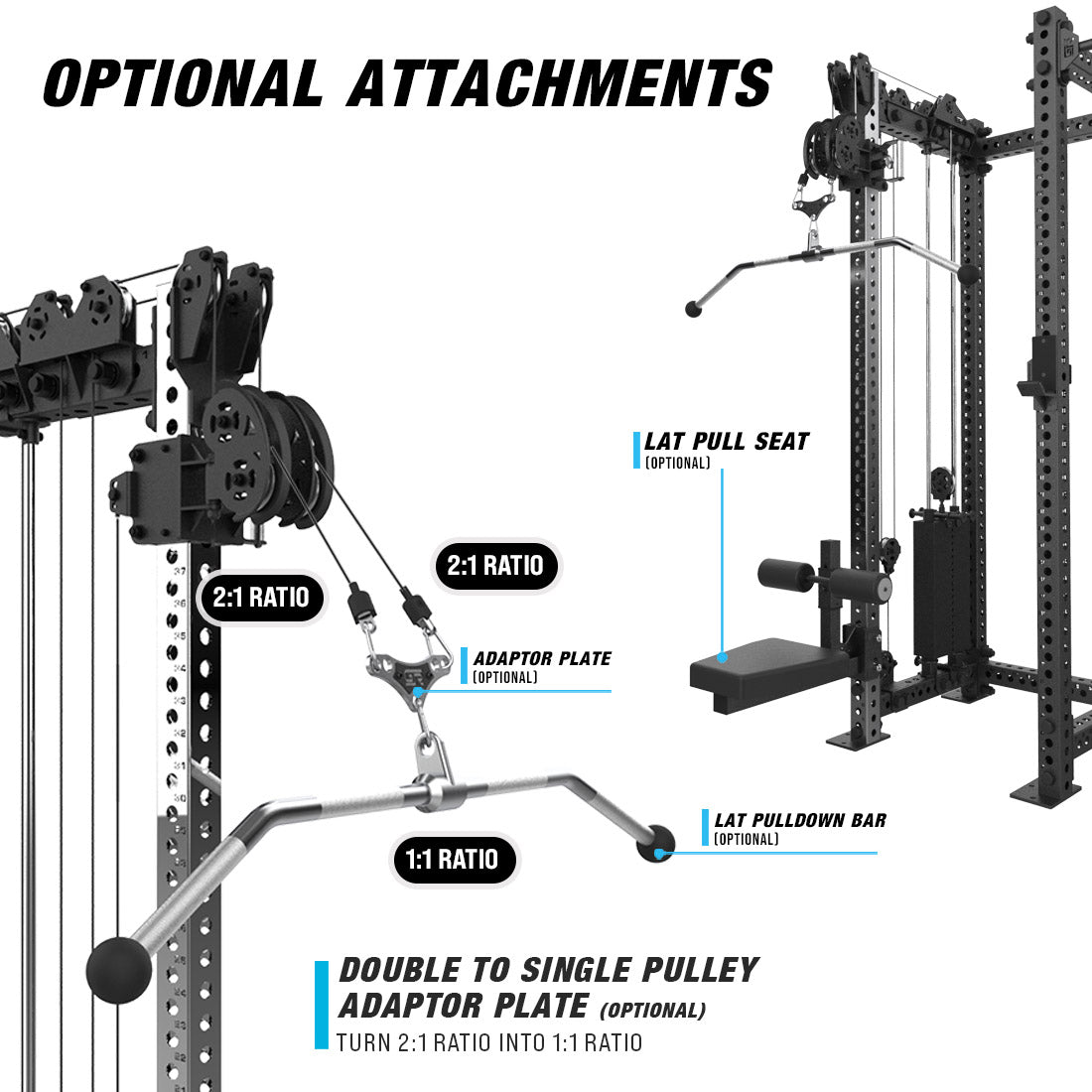optional attachments with 1:1