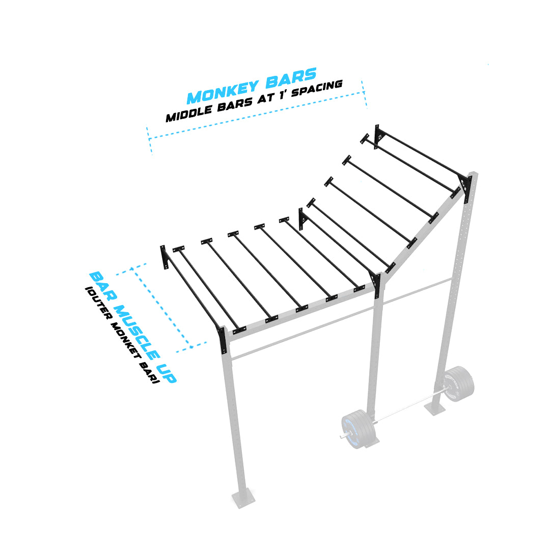 10' Wall-Mount Builder® Pull Up Rig Monkey bar middle spacing