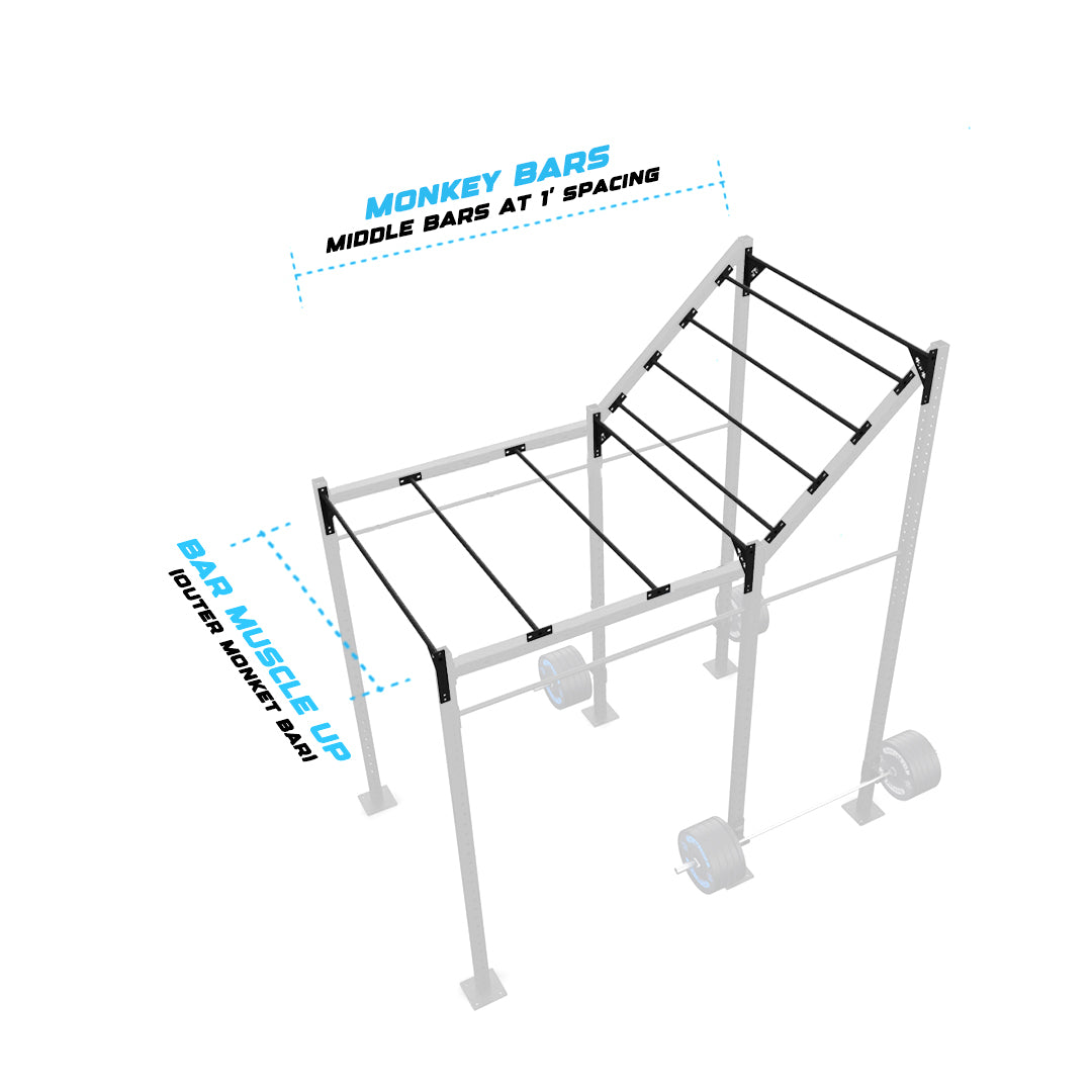 10' Freestanding Builder® Pull Up Rig Monkey bar middle spacing