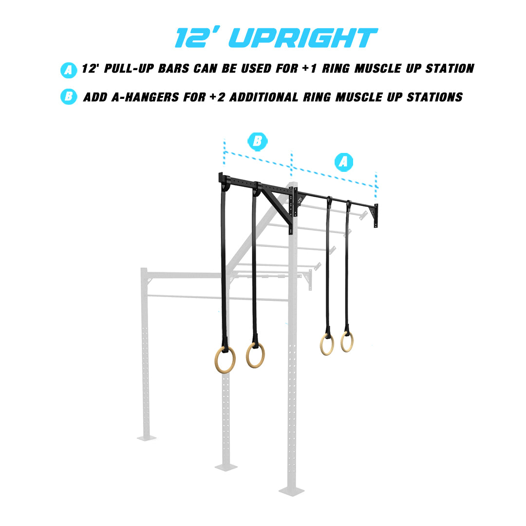 10' Wall Mount Builder® Pull Up Rig 12' Upright Features