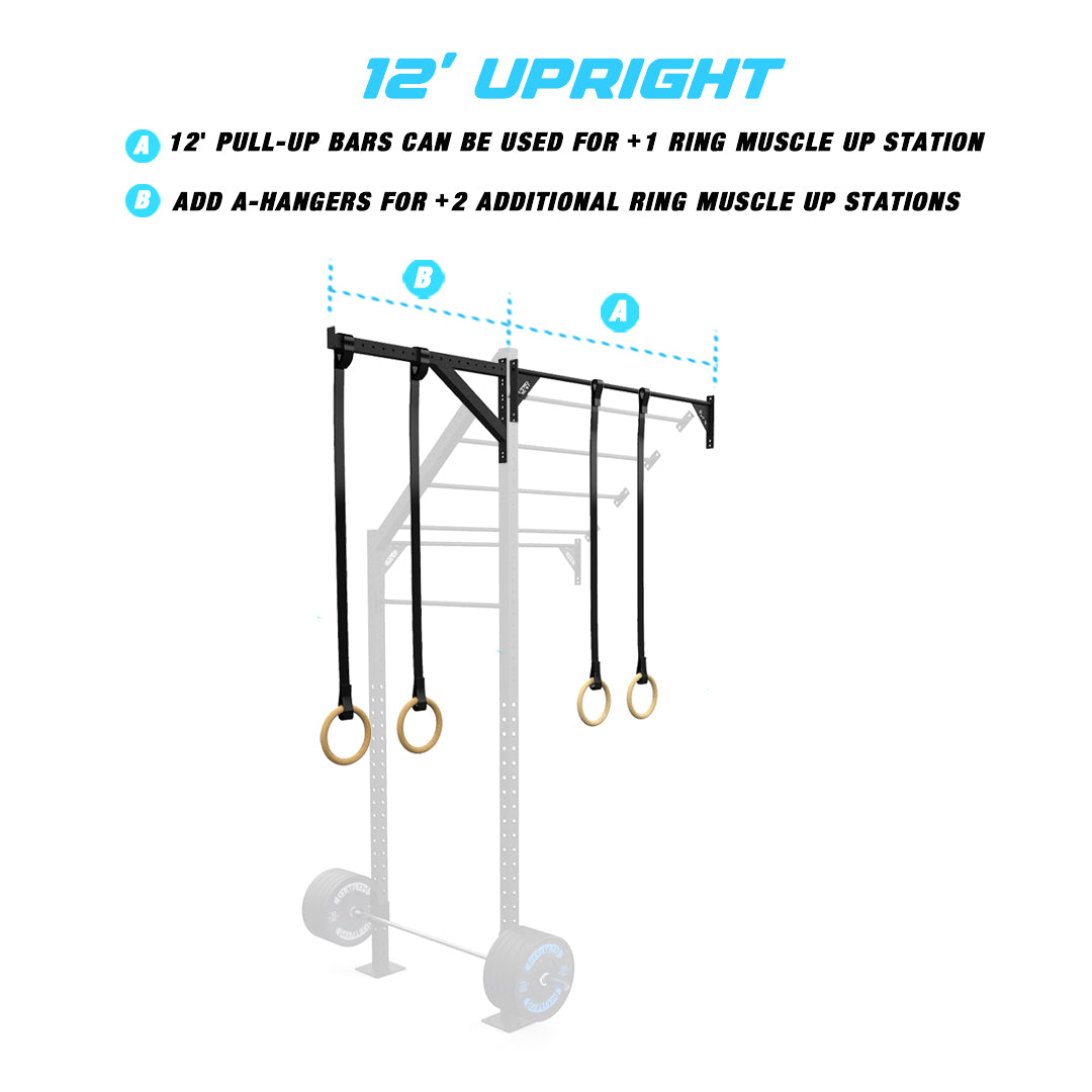 4' Wall-Mount Builder® Pull Up Rig 12' Upright Features