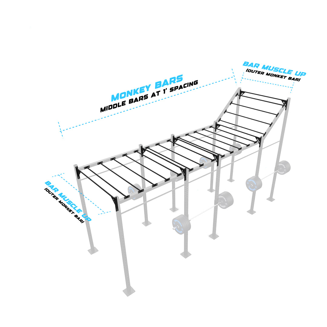 20' Freestanding Builder® Pull Up Rig Monkey bar middle spacing