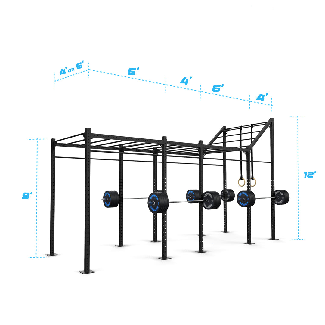 20' Freestanding Builder® Pull Up Rig: Advanced 5 length and width dimensions