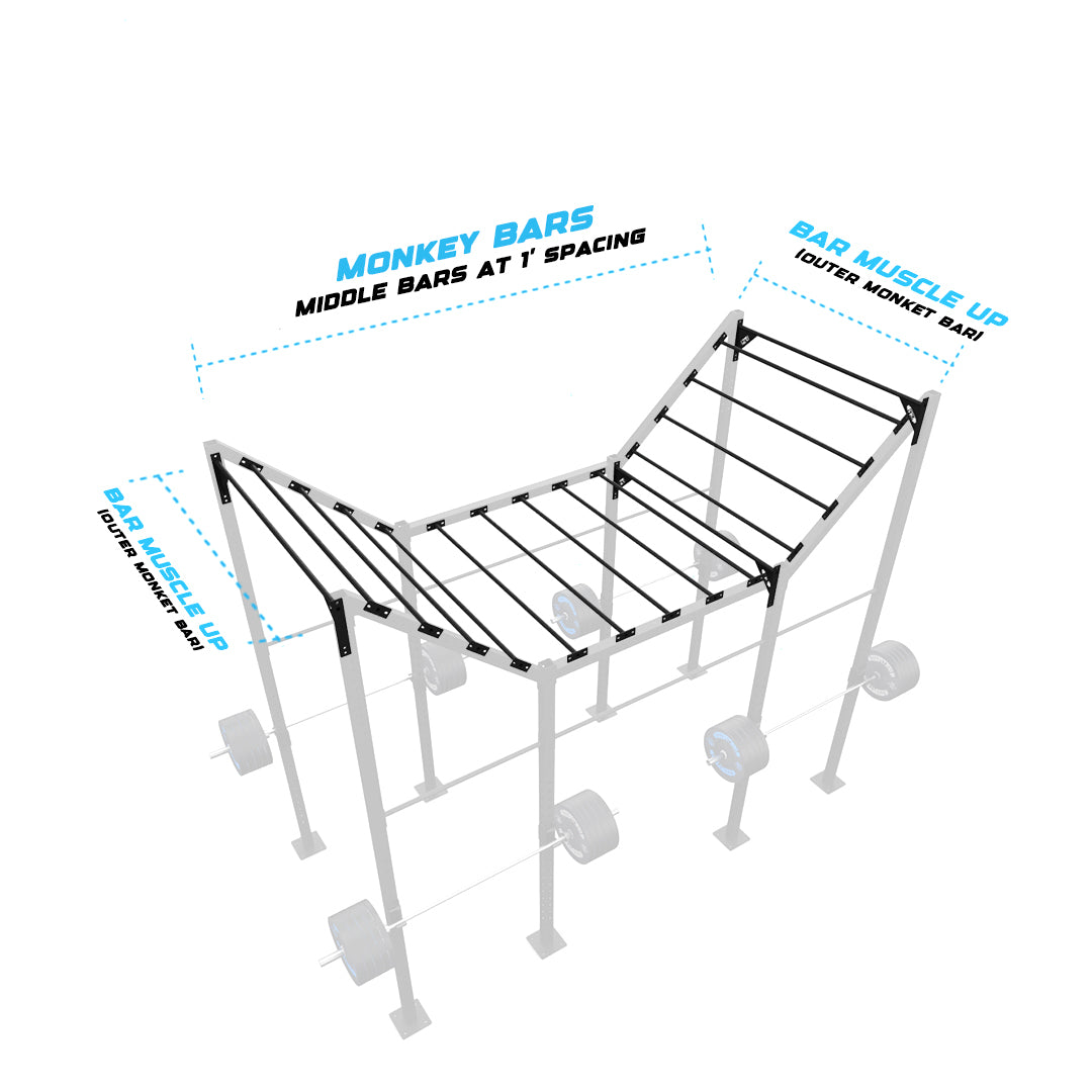 14' Freestanding Builder® Pull Up Rig Monkey bar middle spacing