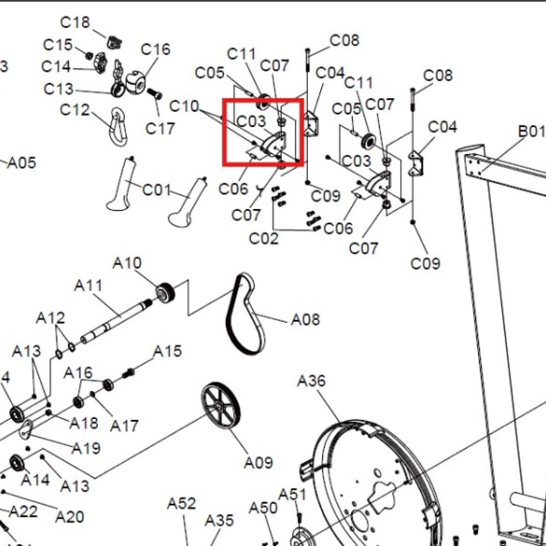 ASKI-PT-C03-2: New Ski pulley bracket