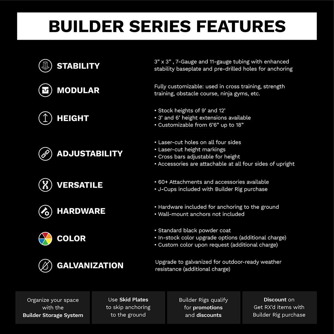 Builder®?Pull Up Rig Series Features