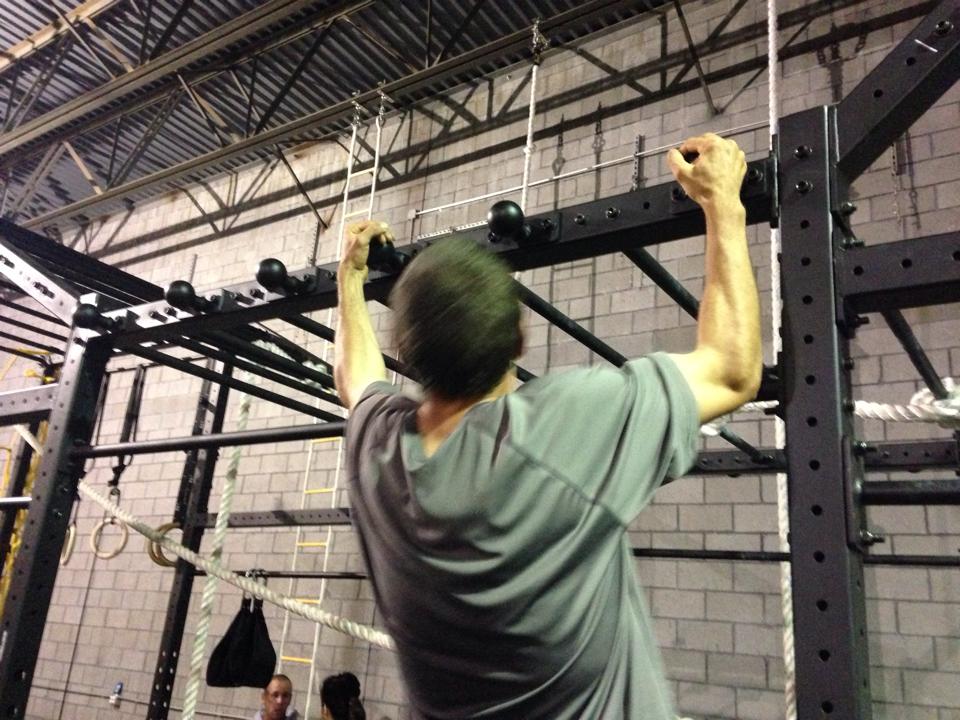 Light Bulbs setup as a mini obstacle course on square cross bars