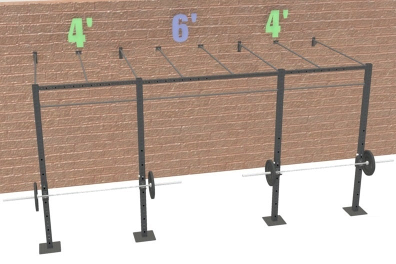 14' Wall-Mount Builder® Rig: Intermediate 1 w/ 2' Monkey Bar Spacing
