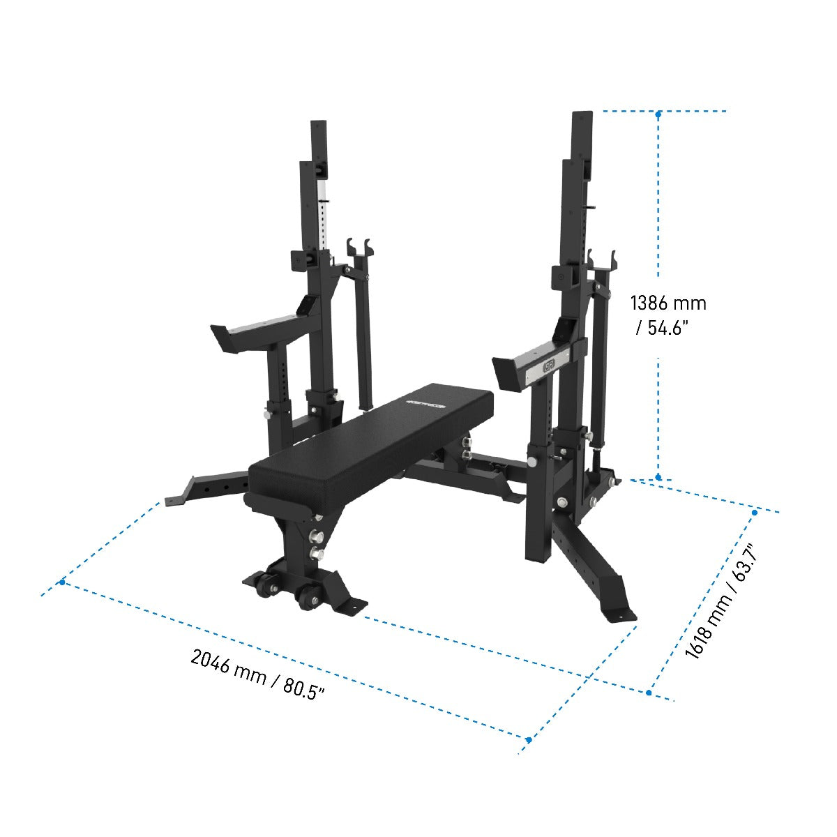 Combo Rack 1000 Assembled Dimensions with Bench