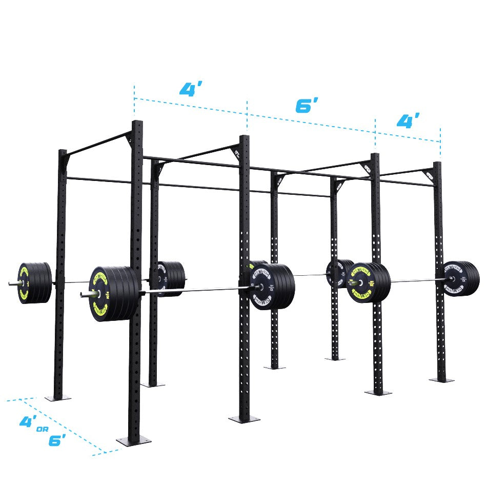 14' Freestanding Builder® Pull Up Rig: Single Bars length and width dimensions