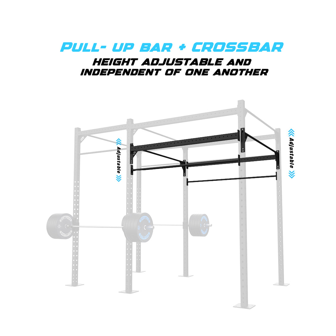 10' Freestanding Builder® Pull Up Rig: Dual-Independent Bars Pull-Up Bar and Crossbar Adjustability