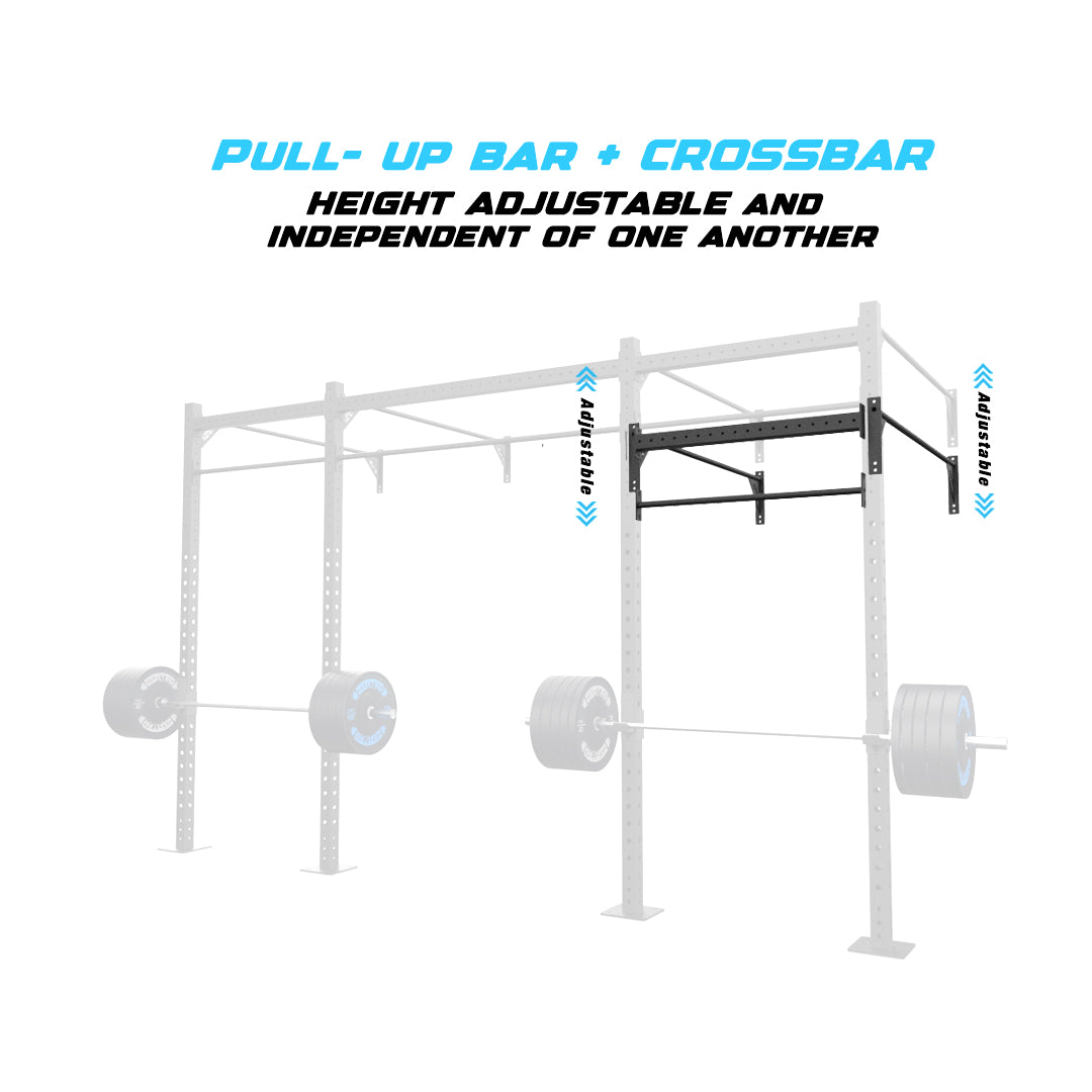 14' Wall-Mount Builder® Pull Up Rig Pull-Up Bar and Crossbar Adjustability