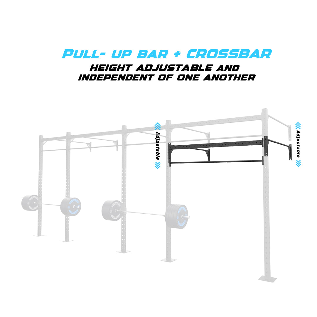 20' Wall-Mount Builder® Pull Up Rig Pull-Up Bar and Crossbar Adjustability