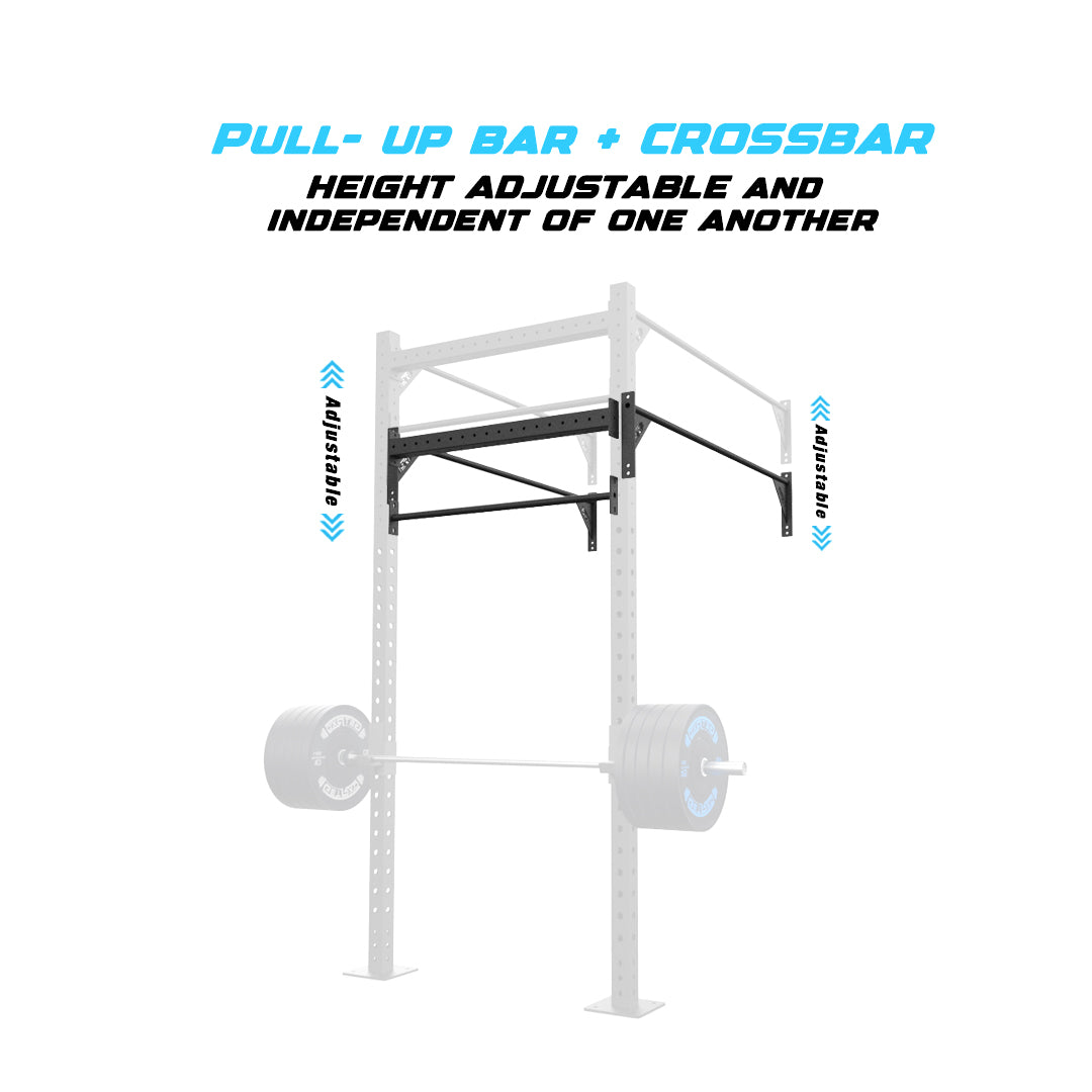 4' Wall-Mount Builder® Pull Up Rig Pull-Up Bar and Crossbar Adjustability