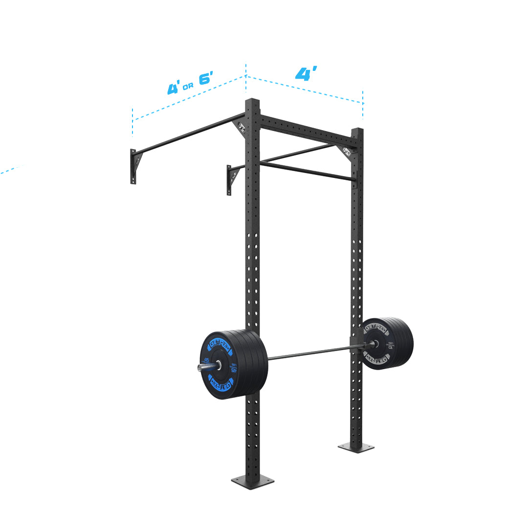 4' Wall-Mount Builder® Pull Up Rig: Dual-Independent Bars length and width dimensions
