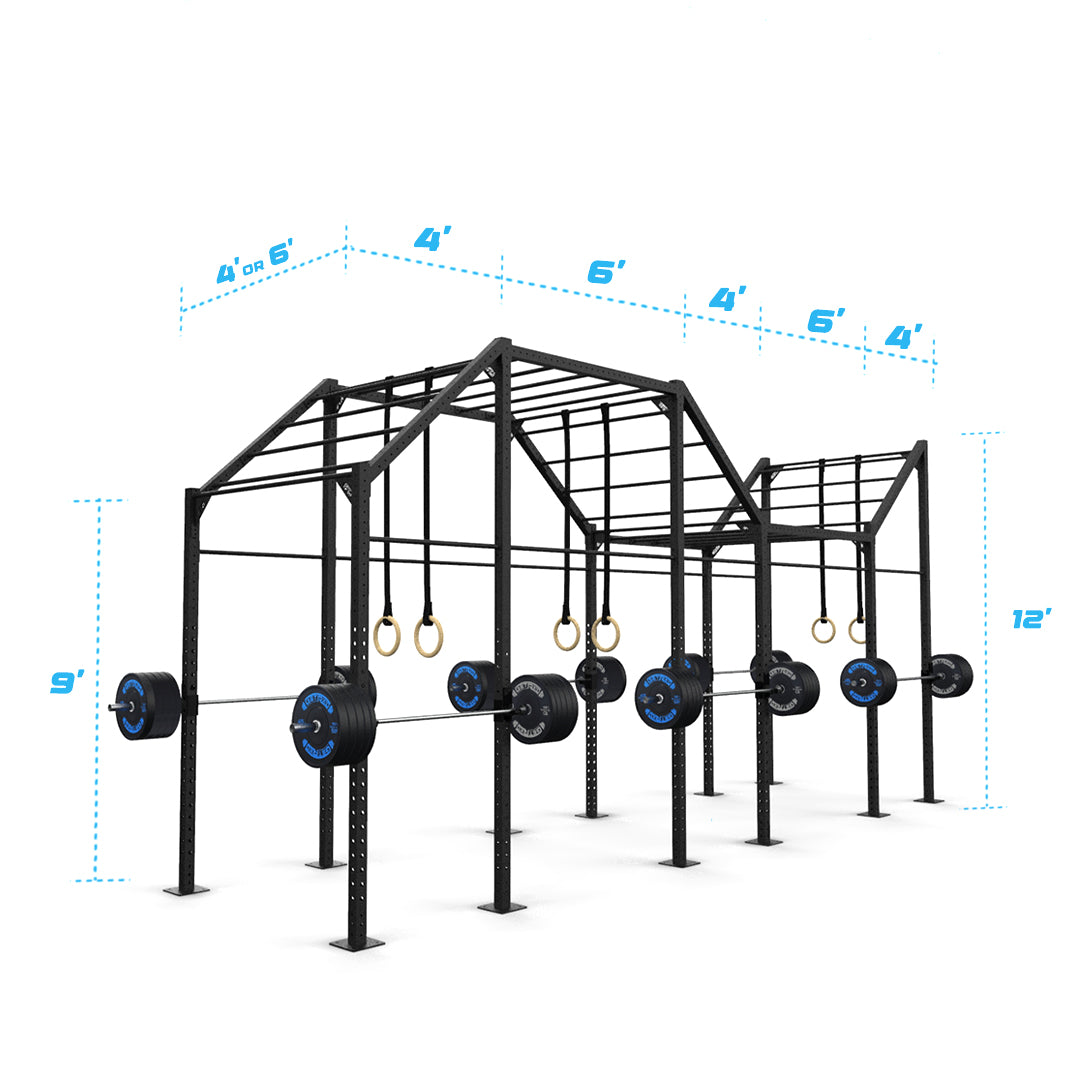 24' Freestanding Builder® Pull Up Rig: Expert 1 length and width dimensions