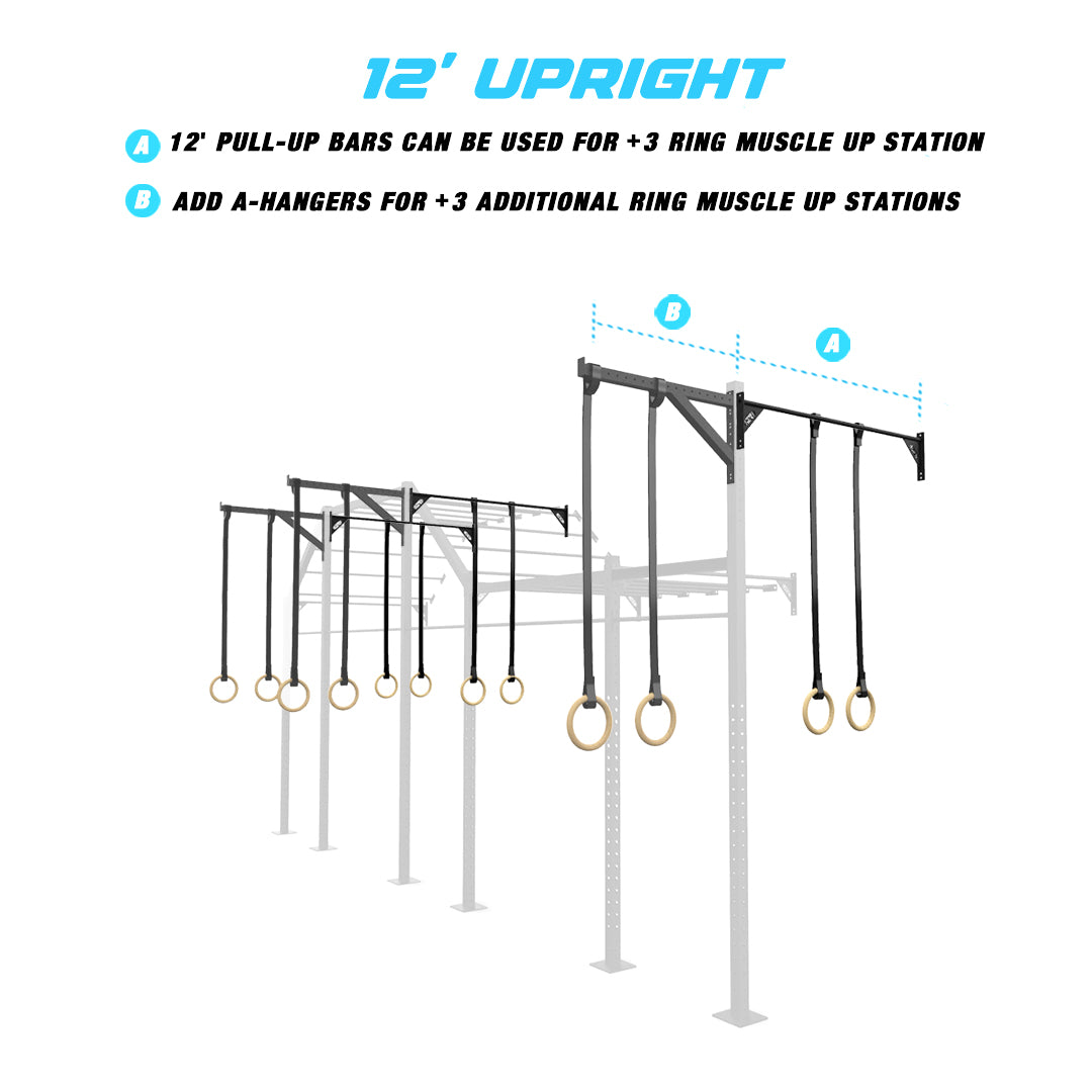 24' Wall-Mount Builder® Pull Up Rig 12' Upright Features