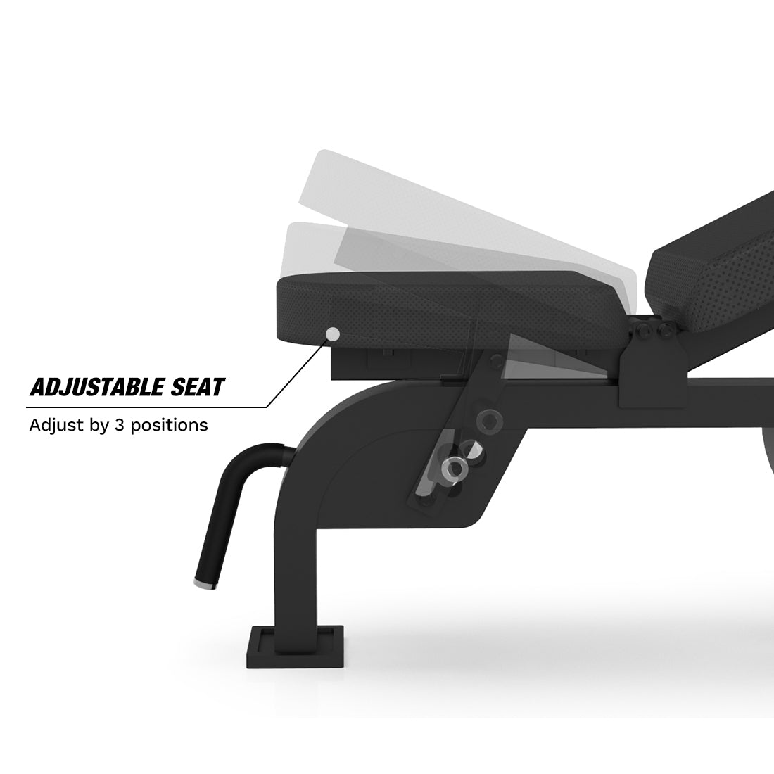 Adjustable seat pad with 3 positions