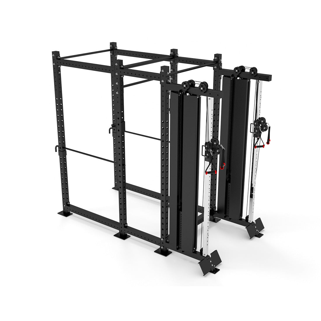 2x Functional Trainer Single Column Weight Stack 1000 attached to 6-Post Titan Power Rack