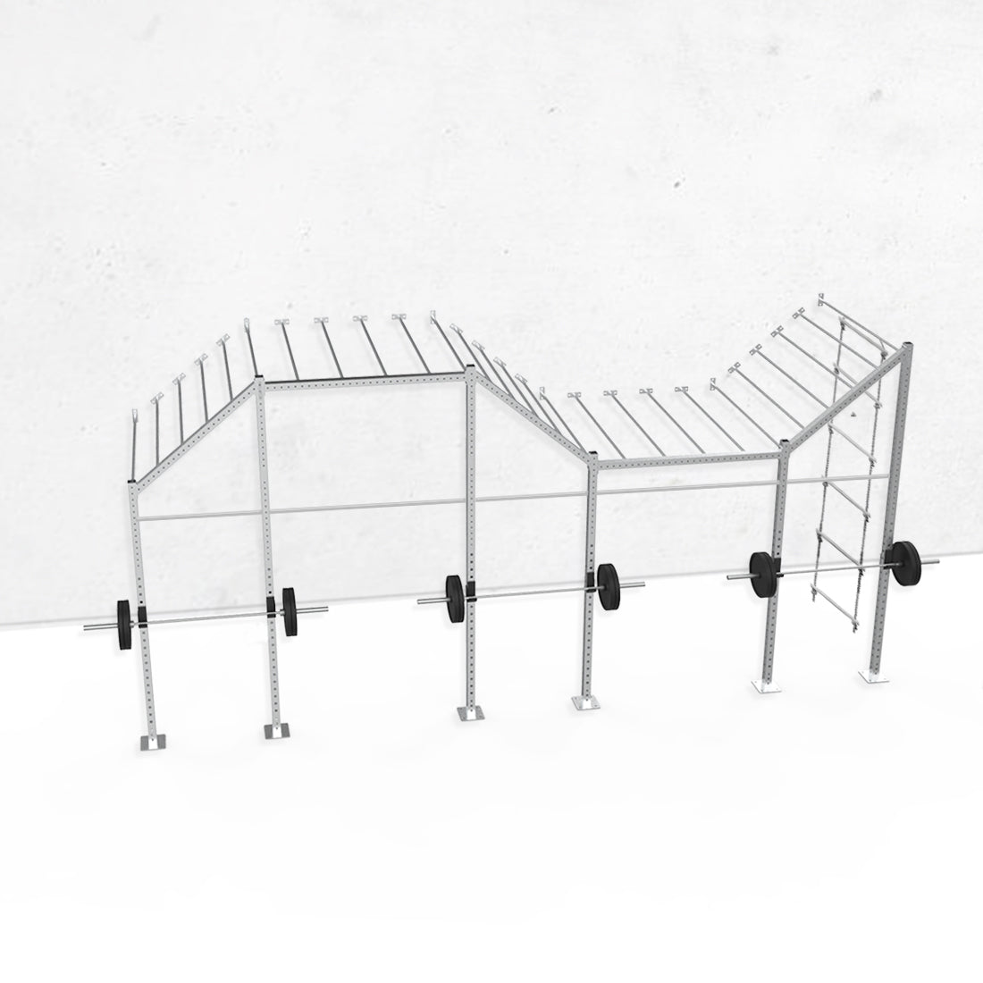 24' Galvanized Wall-Mount Builder Rig: Expert 1 with 12' rope ladder