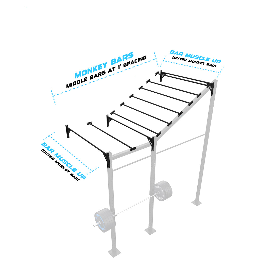 10' Wall Mount Builder® Rig: Advanced 1 w/ 2' Monkey Bar Spacing