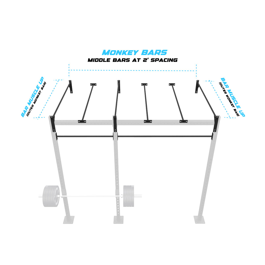 10' Wall-Mount Builder® Pull Up Rig Monkey bar middle spacing