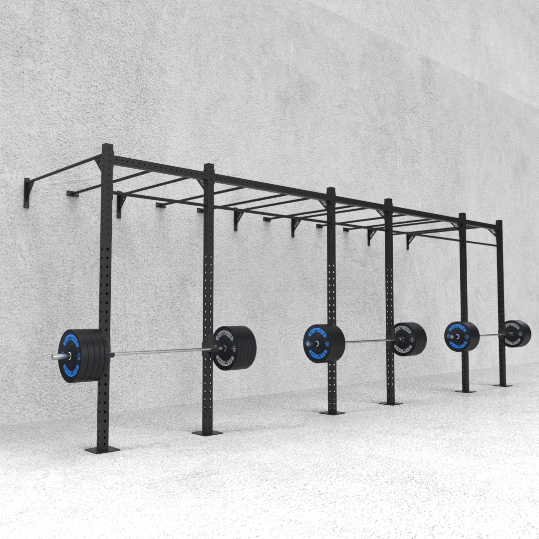 24' Wall-Mount Builder® Pull Up Rig: Intermediate 1 w/ 2' Monkey Bar Spacing