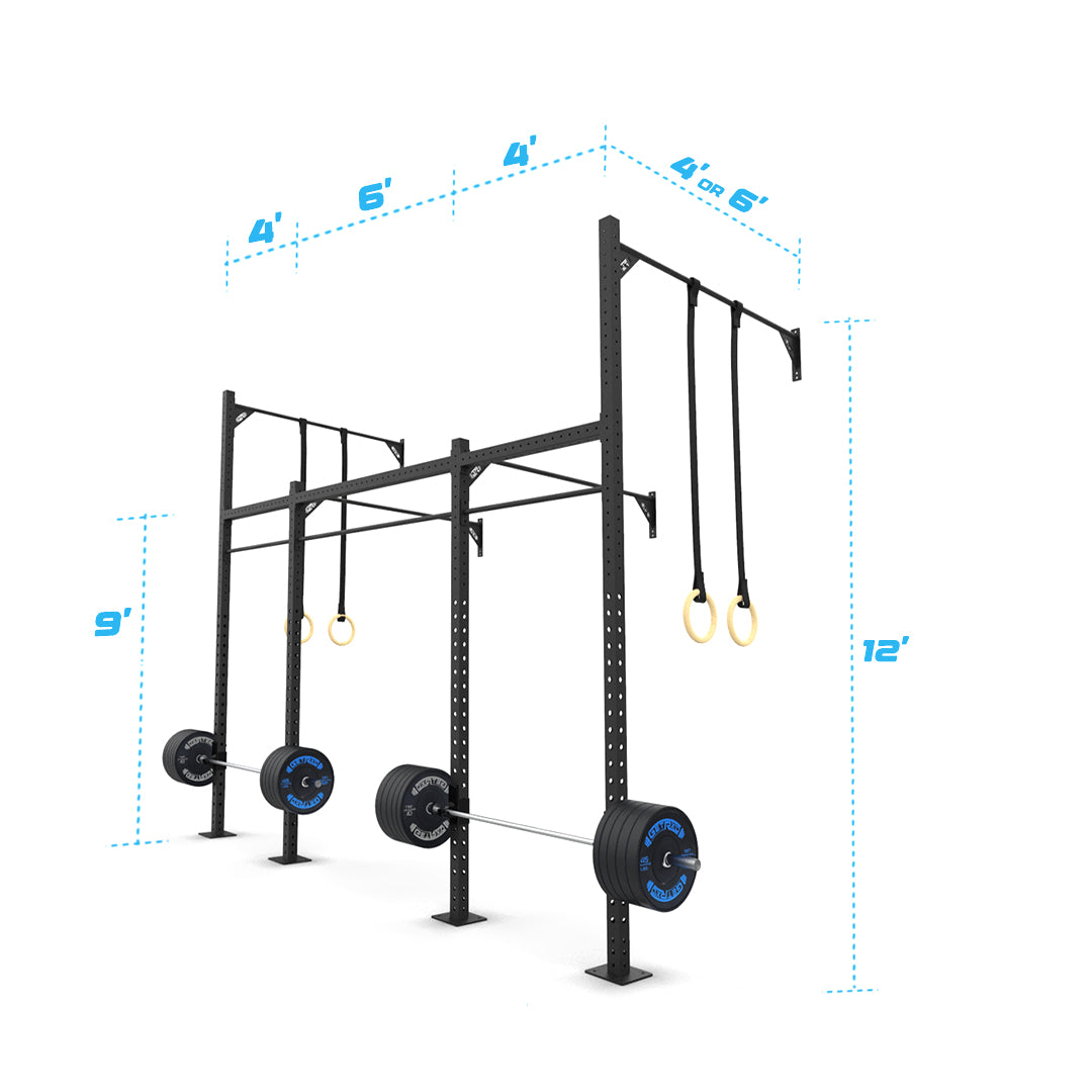 14' Wall-Mount Builder® Pull Up Rig: Intermediate 2 length and width dimensions