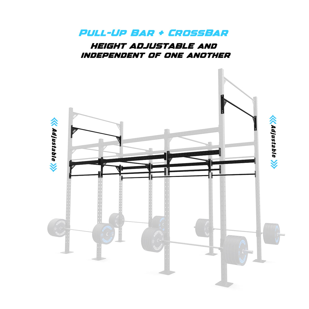 14' Freestanding Builder® Pull Up Rig Pull-Up Bar and Crossbar Adjustability