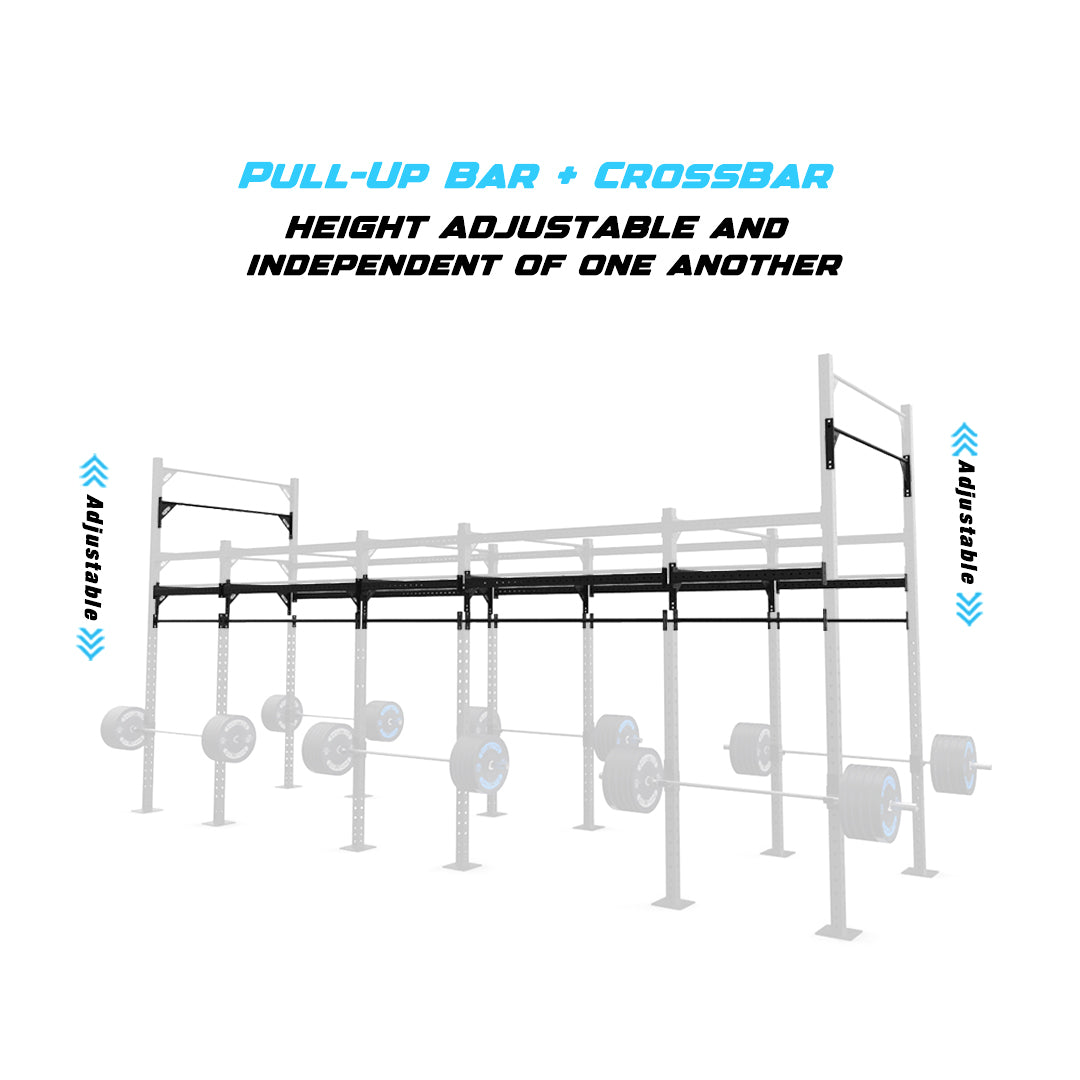 24' Freestanding Builder® Pull Up Rig Pull-Up Bar and Crossbar Adjustability