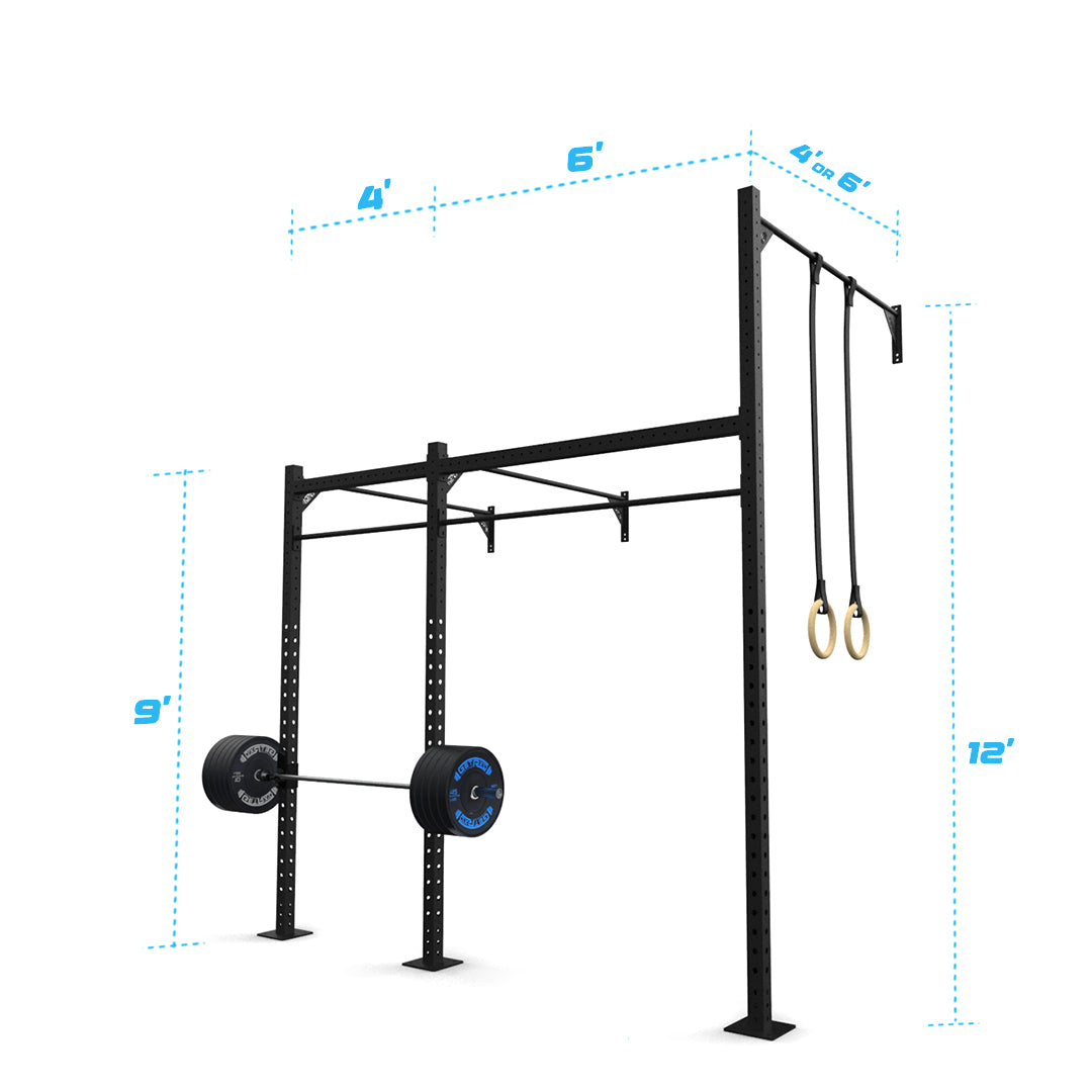10' Wall-Mount Builder® Pull Up Rig: Intermediate 3 length and width dimensions