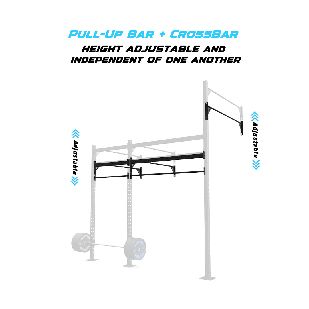 10' Wall-Mount Builder® Pull Up Rig Pull-Up Bar and Crossbar Adjustability