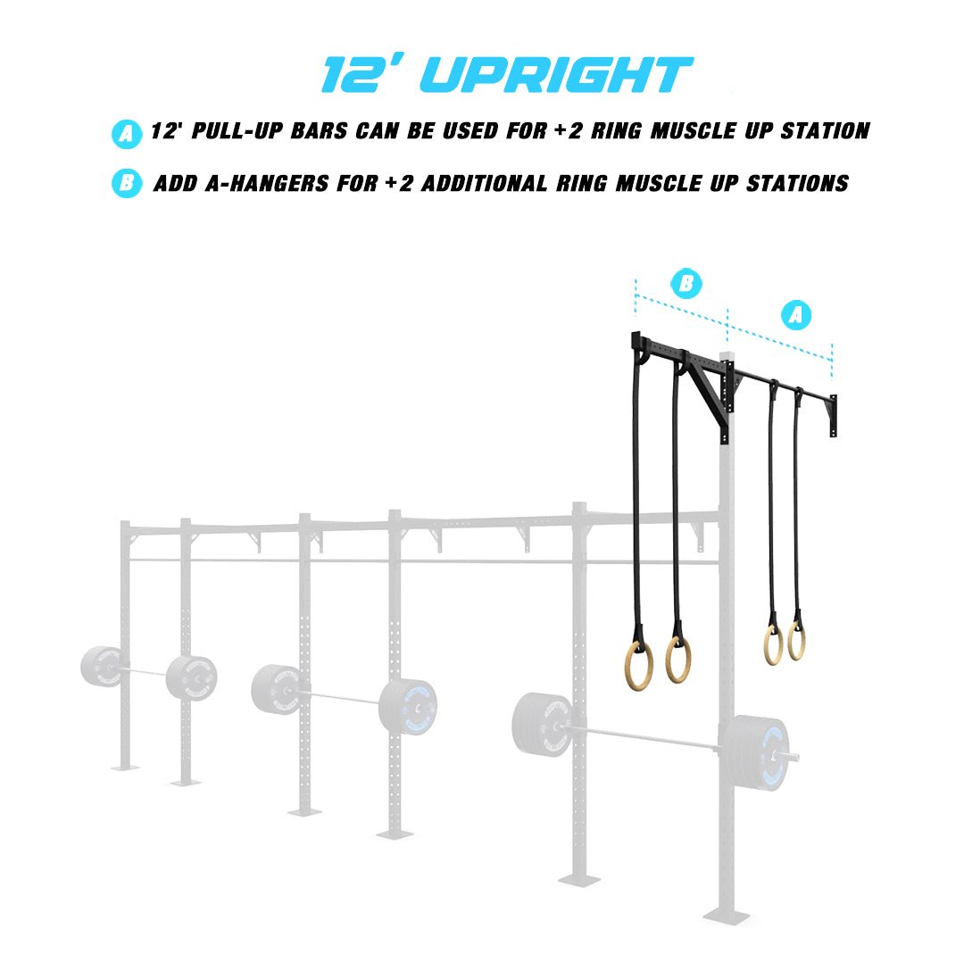 24' Wall-Mount Builder® Pull Up Rig 12' Upright Features