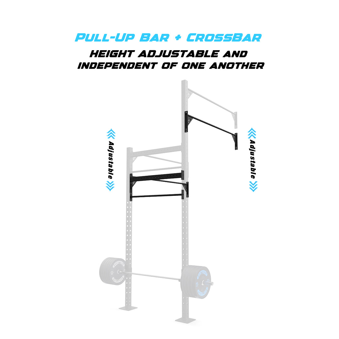 4' Wall-Mount Builder® Pull Up Rig Pull-Up Bar and Crossbar Adjustability