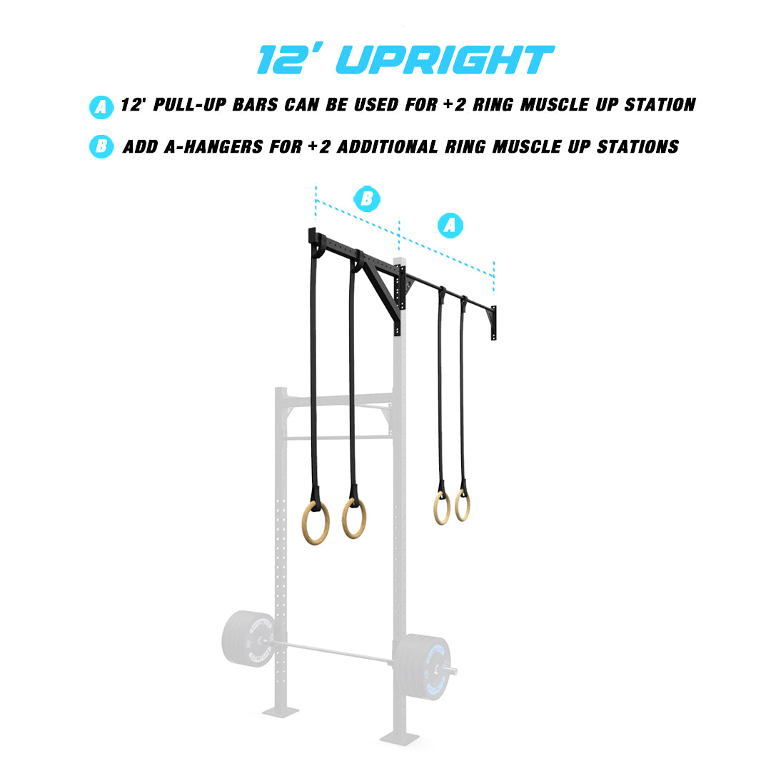 4' Wall-Mount Builder® Pull Up Rig 12' Upright Features