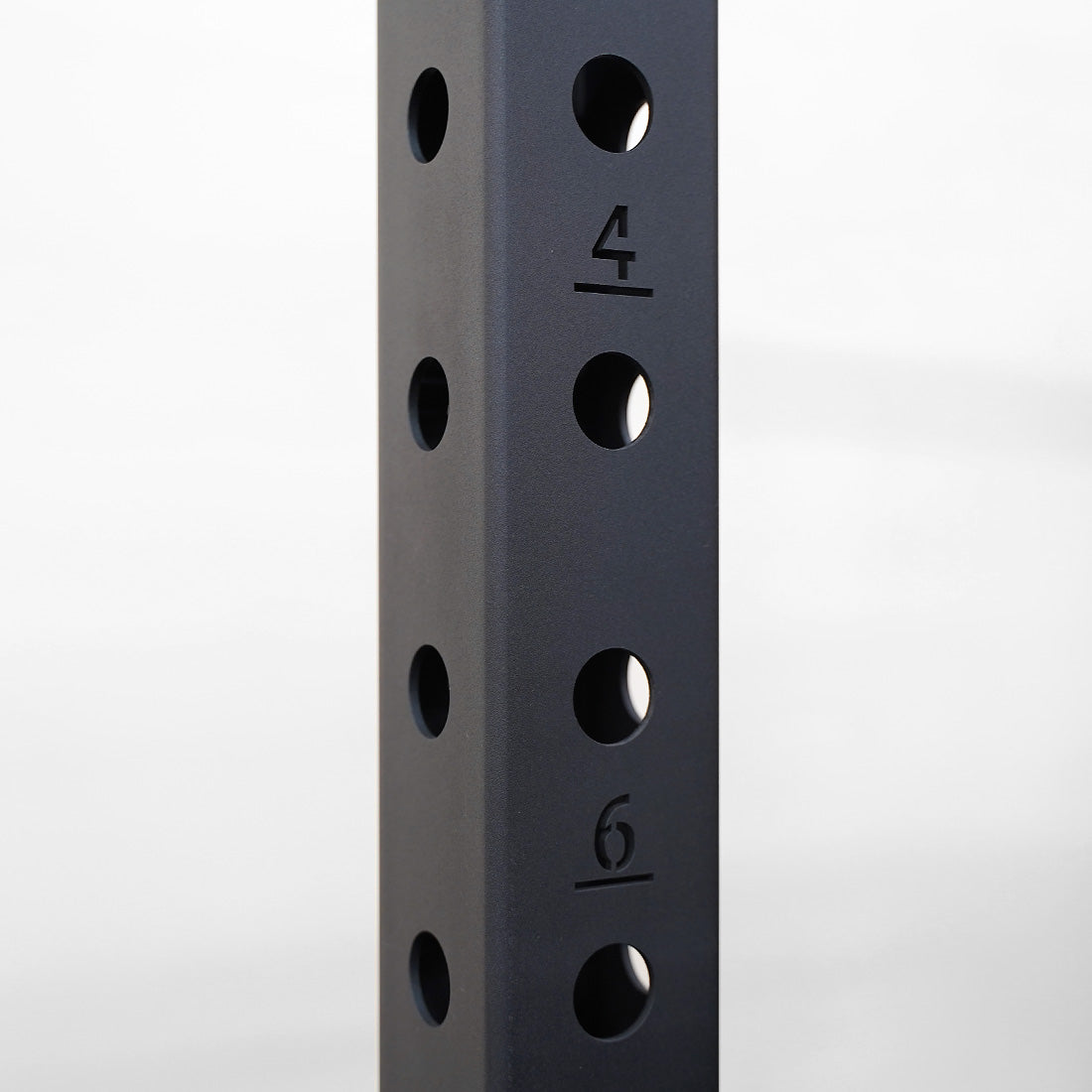 Laser cut numbers on front face of upright