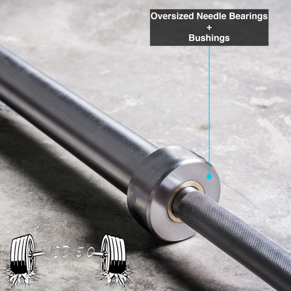 2 Needle Bearings + 2 Oversized, Oil-Impregnated Bushings in the collars
