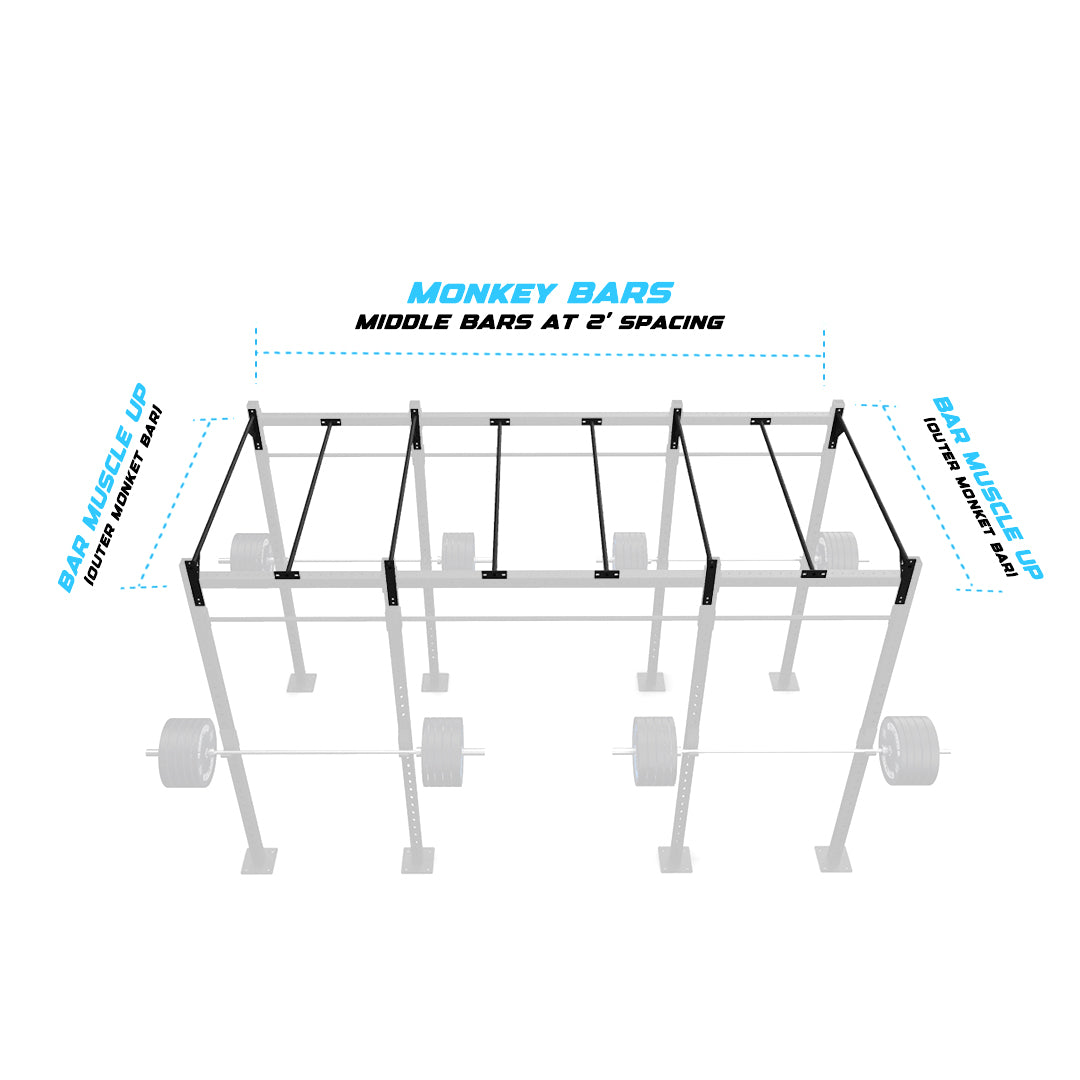 14' Freestanding Builder® Pull Up Rig Monkey bar middle spacing