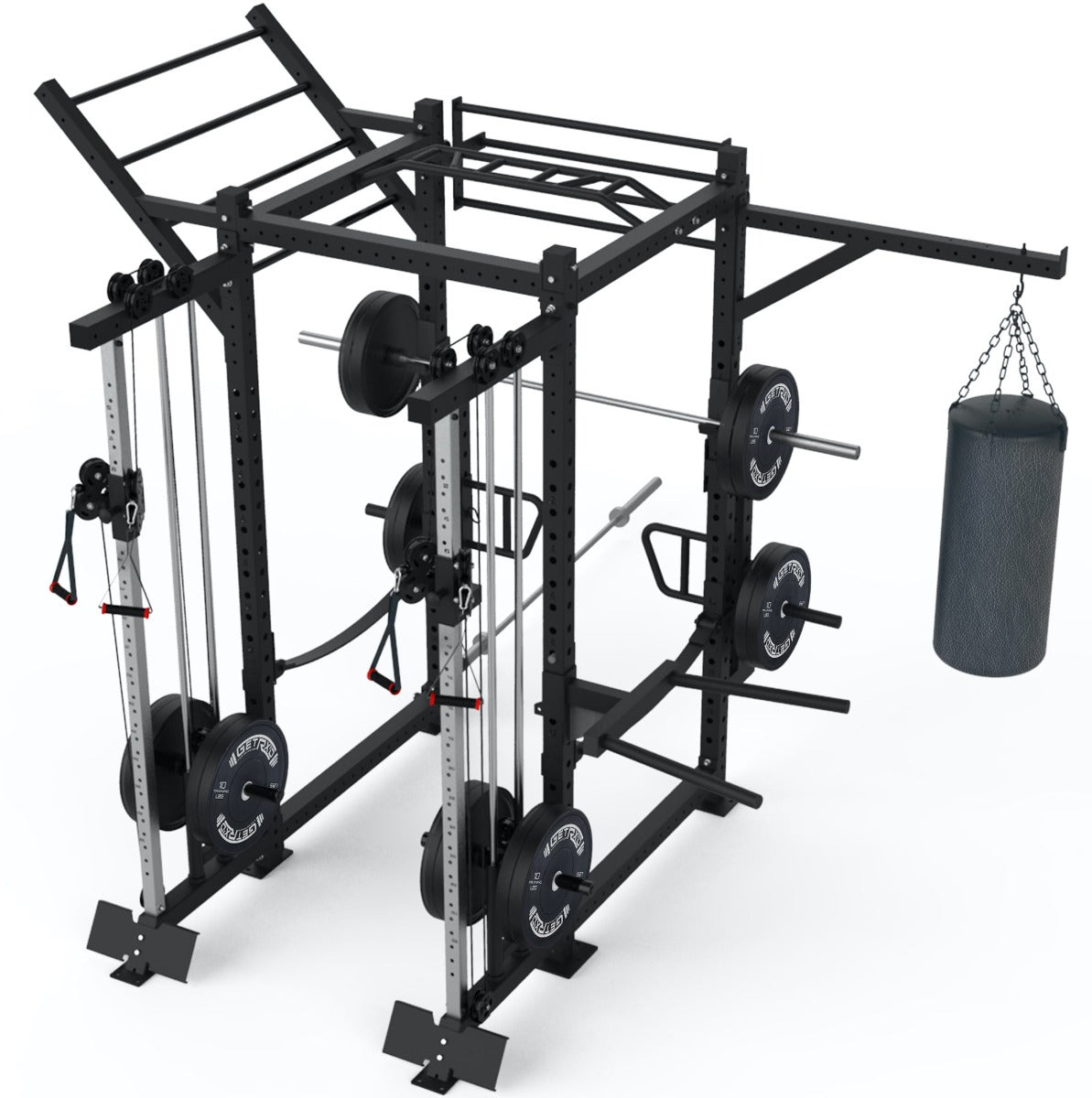 Possible Rack configurations with FT-PL-1000, power rack, and other accessories